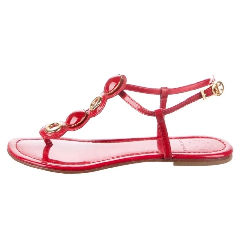Tory Burch Red Strappy Sandals - Picture 5 of 5